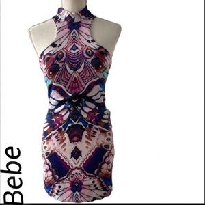 Bebe Psychedelic multiple color racerback dress